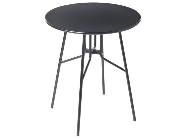 Garden Dining Table Black Iron Metal Round  64 cm Outdoor Modern Design Beliani