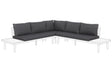 Outdoor Cushion Cover Set Grey Fabric Sofa Seat Back Side Pillow Cases Beliani