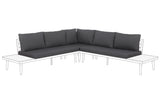 Outdoor Cushion Cover Set Grey Fabric Sofa Seat Back Side Pillow Cases Beliani