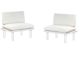 Outdoor Cushion Cover Set Off-White Fabric Sofa Seat Back Side Pillow Cases Beliani