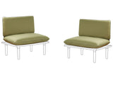 Outdoor Cushion Cover Set Olive Green Fabric Sofa Seat Back Side Pillow Cases Beliani