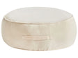 Ottoman Light Beige Velvet Pouffe Footstool Round Glam Beliani