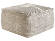 Ottoman Grey Fabric Pouffe Footstool Square Retro Boho Beliani