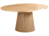 Dining Table Light Ash Wood  MDF Top Legs Extendable Modern Industrial Style Beliani
