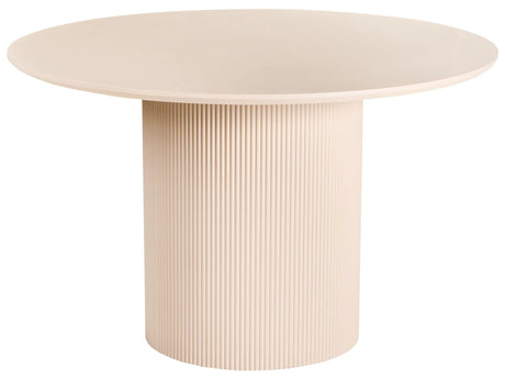 Dining Table Light Beige Marble MDF Top Modern Industrial Style Beliani