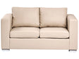 2 Seater Sofa Loveseat Beige Leather Upholstery Chromed Legs Retro Design Beliani