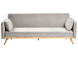 Sofa Bed Grey Fabric Upholstery Click-Clack Sleeper Mechanism Minimalistic Style Beliani