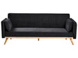 Sofa Bed Black Fabric Upholstery Click-Clack Sleeper Mechanism Minimalistic Style Beliani