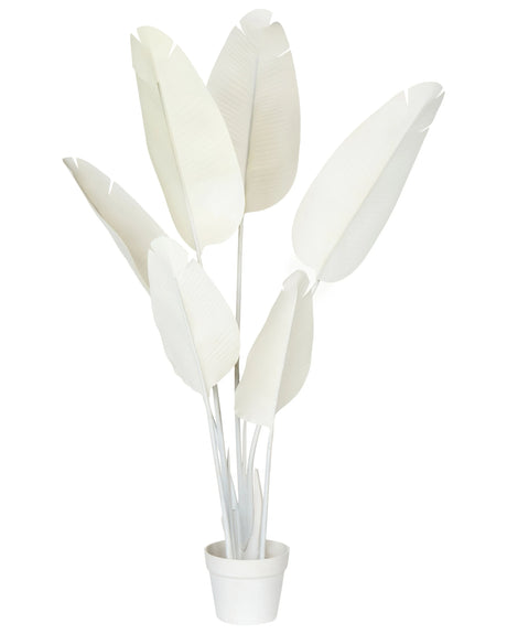 Artificial Potted Banana Tree White Synthetic 123 cm Material Decorative Indoor Accessory Beliani