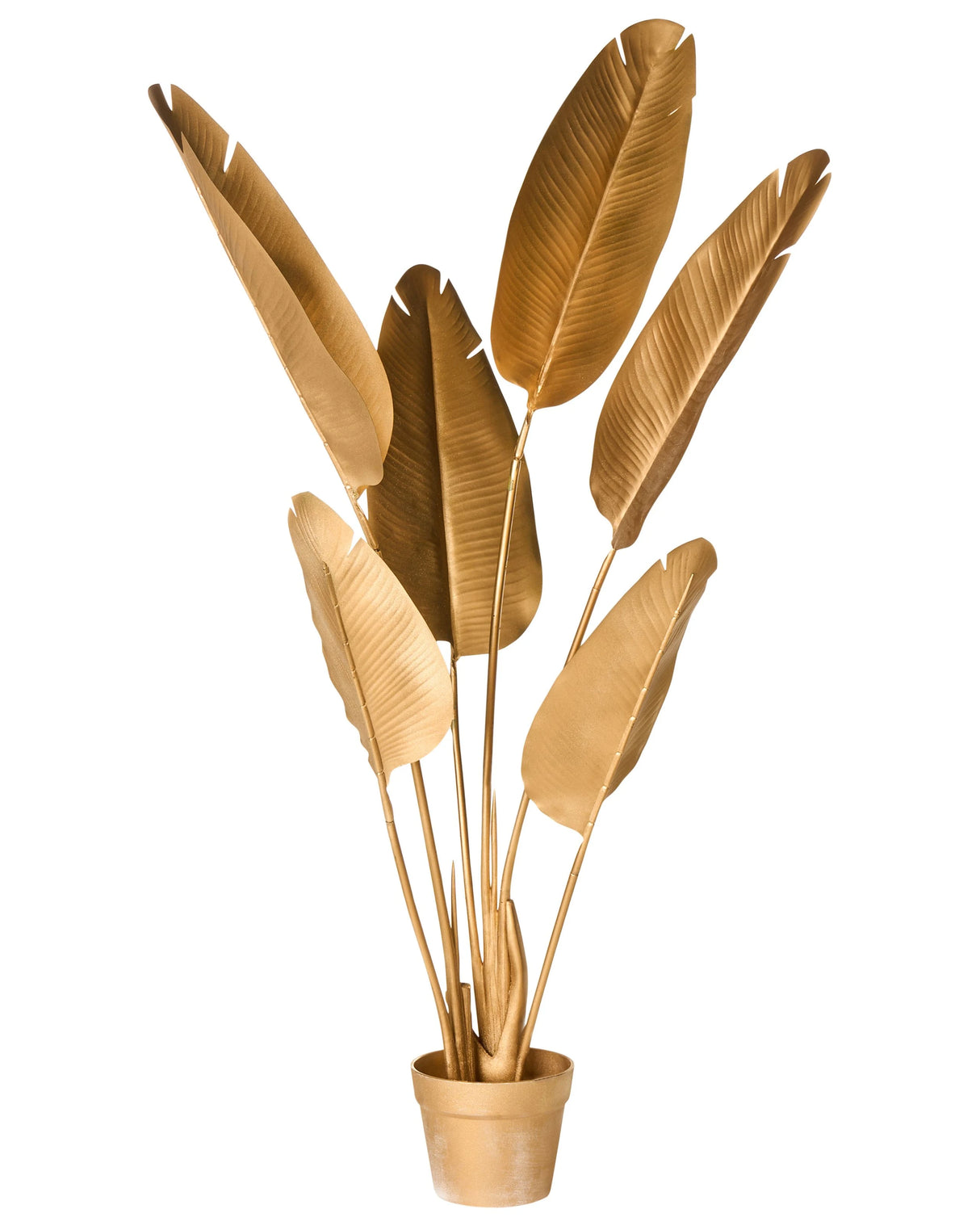 Artificial Potted Banana Tree Gold Synthetic 123 cm Material Decorative Indoor Accessory Beliani