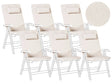 Set of 6 Garden Chair Cushions Light Beige Polyester Seat Backrest Pad Modern Design Outdoor Pad Beliani