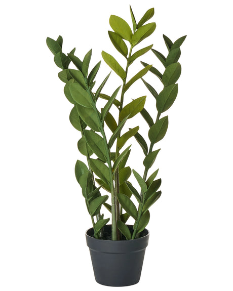Artificial Potted Zamiifolia Plant Green and Black Synthetic Material 76 cm Decorative Indoor Accessory Beliani