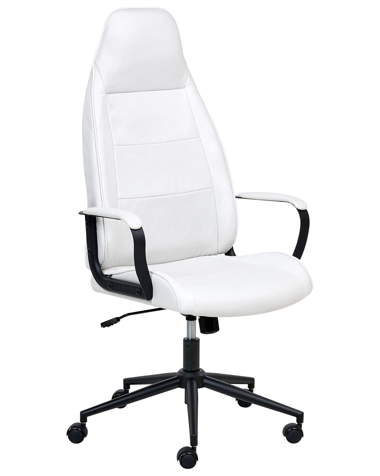 Office Chair Off-White Fabric Swivel Adjustable Height with Armrests Home Office Study Traditional Modern Beliani