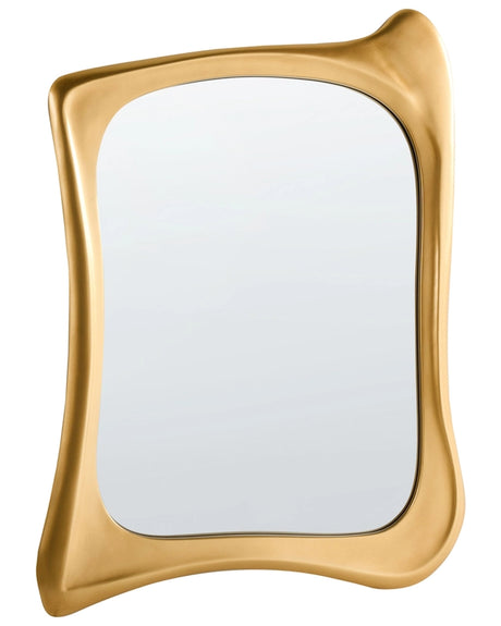 Wall Mirror Gold PU Frame Glass 85 x 94 cm Irregular Shape Decorative Wall Mounted Modern Style Beliani