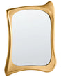 Wall Mirror Gold PU Frame Glass 65 x 94 cm Irregular Shape Decorative Wall Mounted Modern Style Beliani