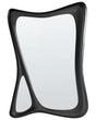 Wall Mirror Black PU Frame Glass 70 x 100 cm with Curved Frame Beliani