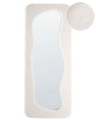 Hanging Mirror Wall Off-White MDF Frame 170 x 70 cm Polyester Rectangular Beliani