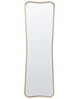 Hanging Wall Gold Mirror Brieuc Wood Frame 160 x 50 cm Wavy Irregular Shape Modern Style Beliani
