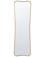 Hanging Wall Gold Mirror Brieuc Wood Frame 160 x 50 cm Wavy Irregular Shape Modern Style Beliani