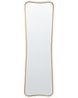 Hanging Wall Gold Mirror Brieuc Wood Frame 160 x 50 cm Wavy Irregular Shape Modern Style Beliani