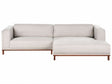 Left-Hand Corner Sofa Light Beige Fabric Polyester Upholstery Wooden Legs 4 Seater Thickly Padded Modern Style Living Room Furniture Beliani