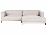 Left-Hand Corner Sofa Light Beige Fabric Polyester Upholstery Wooden Legs 4 Seater Thickly Padded Modern Style Living Room Furniture Beliani