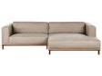 Left-Hand Corner Sofa Taupe Fabric Polyester Upholstery Wooden Legs 4 Seater Thickly Padded Modern Style Living Room Furniture Beliani