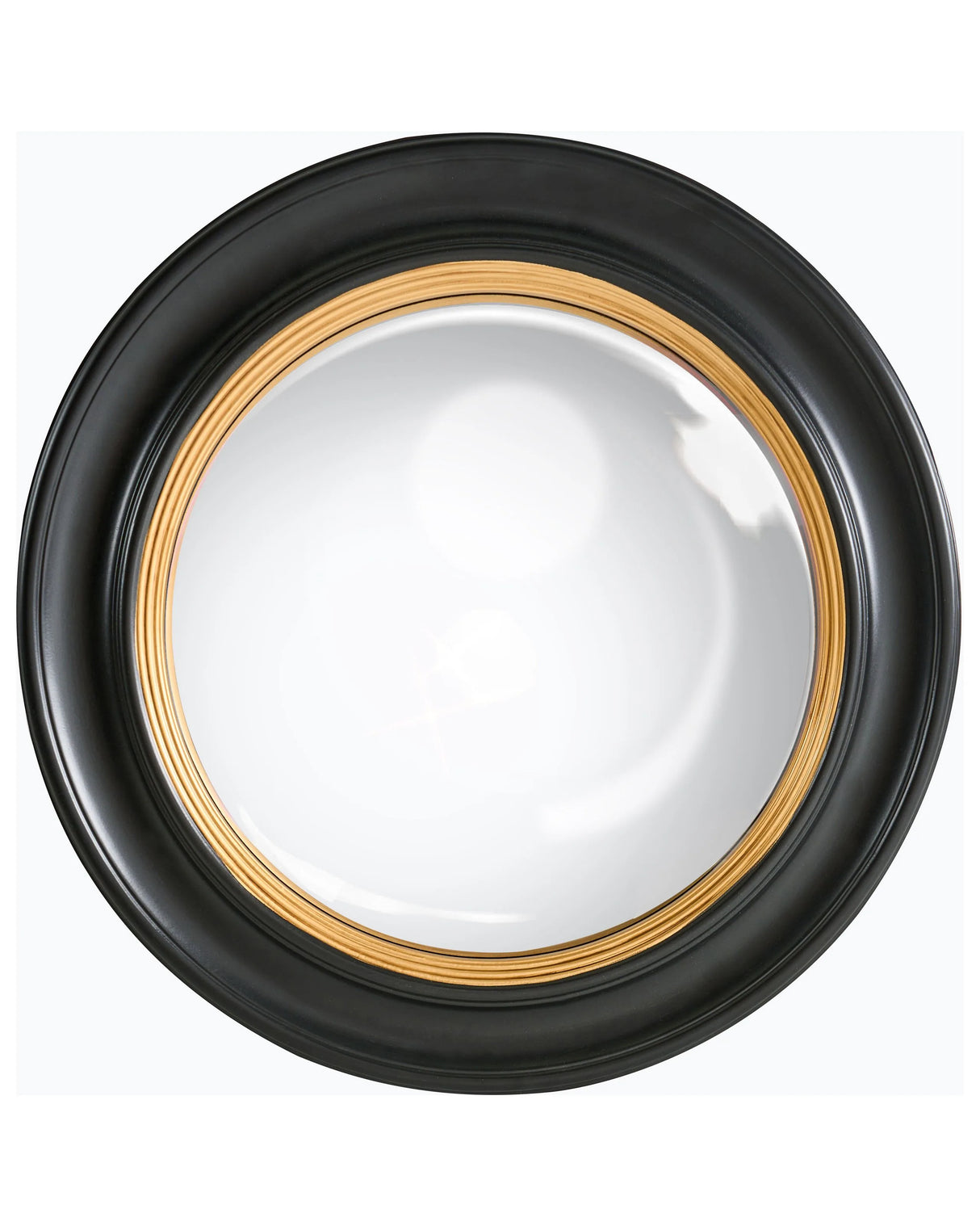 Mounted Wall Black Mirror 66 x 66 cm with Decorative Modern Round Frame Beliani