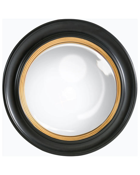 Mounted Wall Black Mirror 66 x 66 cm with Decorative Modern Round Frame Beliani