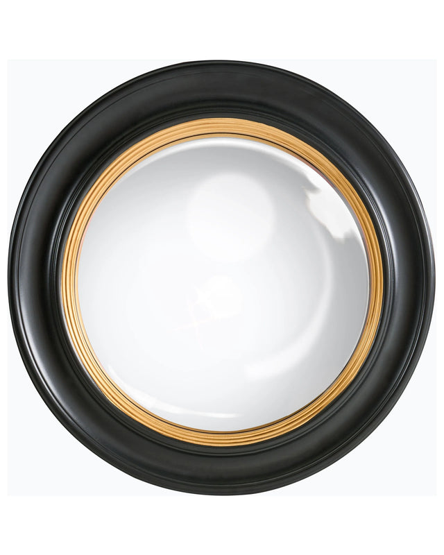 Mounted Wall Black Mirror 66 x 66 cm with Decorative Modern Round Frame Beliani
