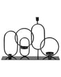 Candle Holder Black Iron for 4 Candles Modern Geometric Style Beliani