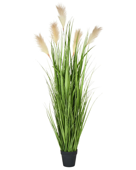 Artificial Potted Plant Green and Black Plastic Leaves Material 130 cm Decorative Indoor Accessory Beliani