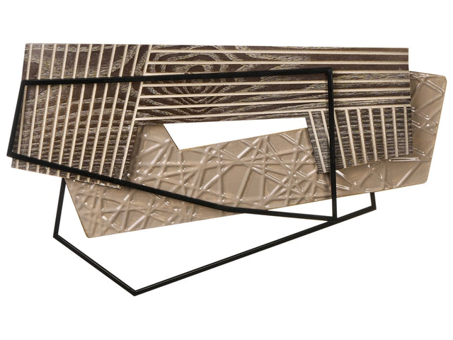Wall Decor Metal Light Brown Wall Art Modern Artwork Industrial Modern Style Accent Piece Beliani