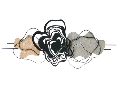 Wall Decor Metal Black Decoration Art Modern Artwork Accent Piece Contemporary Style Beliani