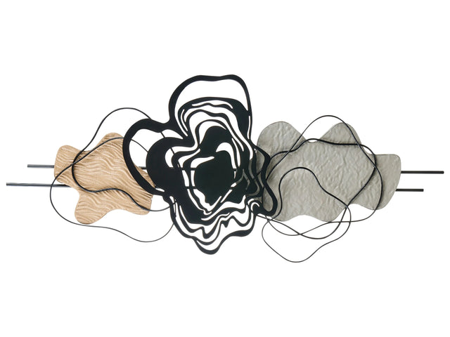 Wall Decor Metal Black Decoration Art Modern Artwork Accent Piece Contemporary Style Beliani