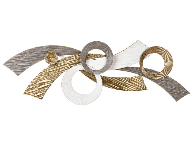 Wall Decor Metal Gold Wall Art Modern Artwork Gold Finish Glam Style Model Accent Piece Beliani