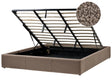 Slatted Bed Frame Taupe Boucle Upholstered Ottoman Storage 6ft EU Super King Size Modern Design Beliani