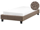EU Single Size Bed 3ft Taupe Fabric Slatted Frame without Headboard Beliani