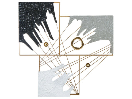 Wall Decor Metal Multicolor Decoration Art Modern Artwork Contemporary Accent Piece Abstract Shapes Beliani