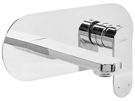 Wall Mounted Basin Mixer Tap Silver Brass Single Lever Beliani