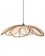 Pendant Lamp Natural Rattan Shade Hanging Lamp Boho Style Woven Handmade Flower-Shaped Lighting Beliani