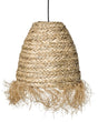 Pendant Lamp Natural Seagrass Shade with Fringe Hanging Lamp Boho Style Woven Handmade Lighting Beliani