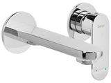 Wall Mounted Basin Mixer Tap Silver Brass Single Lever Beliani