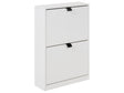 Shoe Storage Cabinet White MDF 2 Compartments Modern Design Hallway Beliani