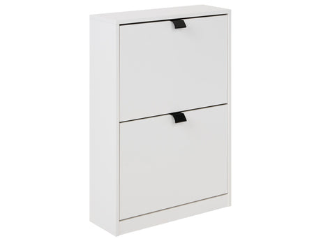 Shoe Storage Cabinet White MDF 2 Compartments Modern Design Hallway Beliani