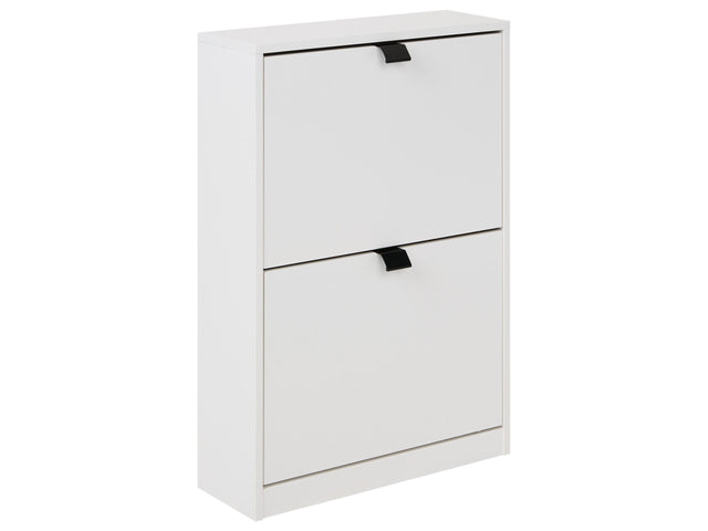 Shoe Storage Cabinet White MDF 2 Compartments Modern Design Hallway Beliani