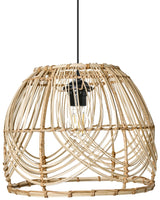 Pendant Lamp Natural Rattan Shade Iron Frame Woven Handmade Lighting Boho-Inspired Beliani