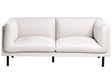 2 Seater Sofa Light Beige Fabric Wood Legs Upholstered Living Room Furniture Beliani