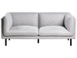 2 Seater Sofa Light Grey Fabric Wood Legs Upholstered Living Room Furniture Beliani