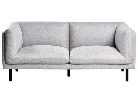 2 Seater Sofa Light Grey Fabric Wood Legs Upholstered Living Room Furniture Beliani